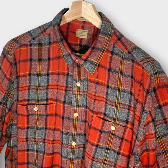 LUCKY BRAND Button Up Shirt Mens 2XL Classic Fit Light Flannel Casual EUC - Picture 4 of 7